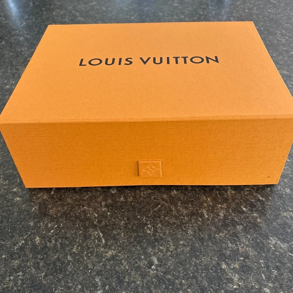 Louis Vuitton Medium Saffron Orange Storage Box 14x10x5 Pull-Tab Flap